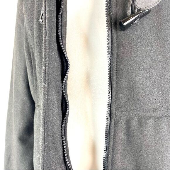 Black Jacket Coat Size Large Pea Zip - Picture 7 of 8